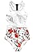 CUPSHE Women's Lilies Print Tank Top One-Piece Swimsuit,Lilies Print,Medium