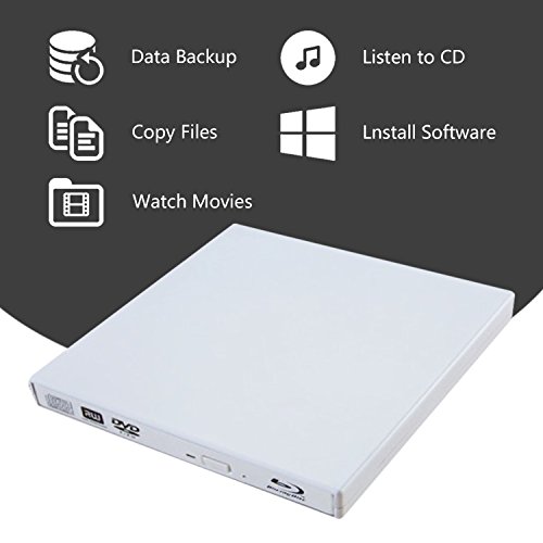 External Blu-ray DVD CD Drive, USB Portable DVD Burner,BD-ROM,DVD/CD-RW/ROM Writer/Player,Support XP/Win/Linux System Related Desktop, Notebook,PC