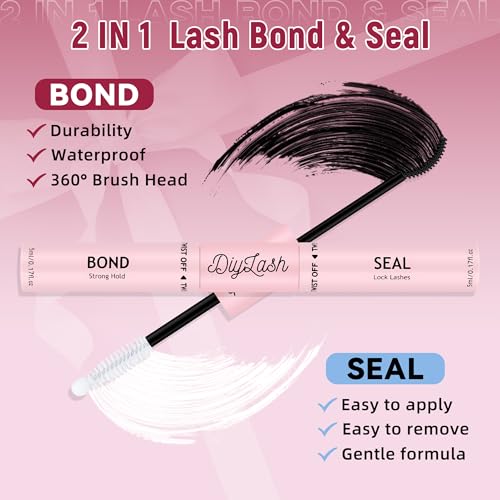 Mayhug Lash Clusters Kit, 640 Pcs Eyelashes Clusters Extensions 9-16mm Individual Lashes D Curl Fluffy Wispy False Eyelashes Thin Band, with Bond Seal Remover Tweezers Brush DIY (30D+40D Kit 9-16mm)