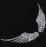 KitMax (TM) Pack of 2 Pairs 3D Angel Wings Metal Auto Car Truck Laptop iPad Window Wall Motorcycle Decor Decal Sticker (Silver)