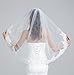 Wedding Bridal Veil with Comb 1 Tier Eyelash Lace Trim Applique Edge Fingertip Length 37
