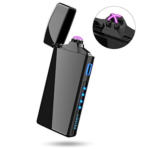 Lighter Electric Arc Lighter Plasma Lighter Windproof Lighter USB Rechargeable w/Battery Indicator