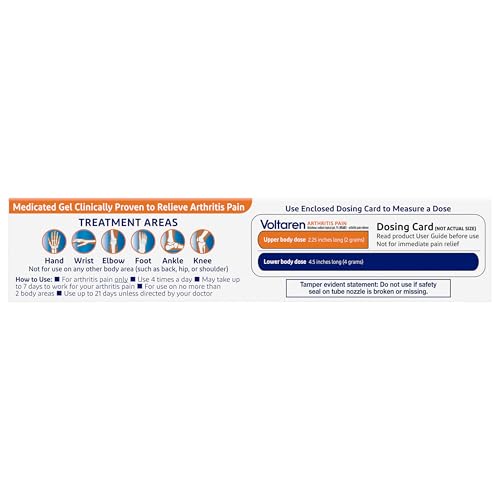 VOLTAREN ARTHRITIS PAIN GEL FOR POWERFUL TOPICAL ARTHRITIS PAIN RELIEF WITH DICLOFENAC, NO PRESCRIPTION NEEDED – 1.7 OZ/50 G TUBE