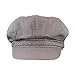 Lightweight Ivy Newsboy Cabbie Hat w/ Braided Trim, Irish Fiddler Cap, Grey, One Size
