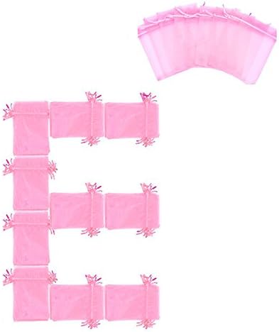 Enriko 4x6" 50/100 pcs Organza Drawstring Pouch Bags for Jewelry Accessory Wedding Gift Candy (100, Baby Pink)