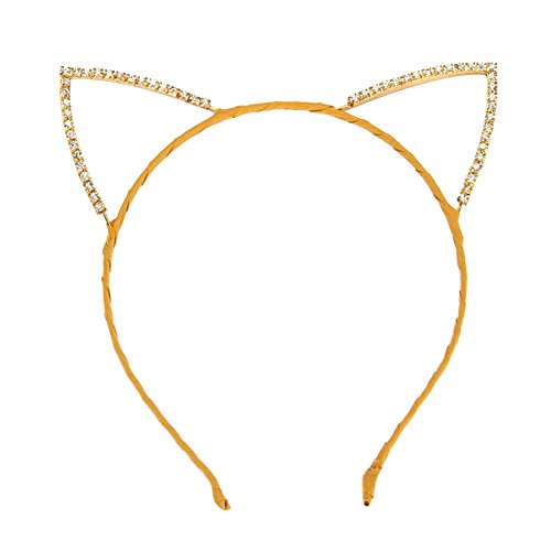 Ztl Cat Ears Headband Rhinestone Crystal Hairband Hair Hoop for Girls Women