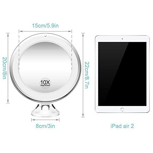 Uarzt Magnifying Lighted Makeup Mirror Chrome (10x) - Thumbnail 2