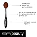 SA Beauty Oval Makeup Brush Set for Foundation Blending Concealer Contour Blush Eyeliner for Face Lips Eyes, Great with Liquid Powder Cream Cosmetics, Tool Gift Set, 10 Piece