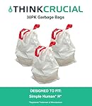 Think Crucial 30PK Durable Garbage Bags Fit simplehuman 'size "H"', 30-35L / 8-9 Gallon