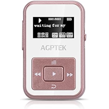 Amazon.com: AGPTEK A12 8GB Clip Bluetooth Mp3 Player, Sports Clip Hi-Fi