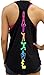 SoRock Women's Fitness Moves Workout Lose Fitting Black Burnout Singlet Tank Top