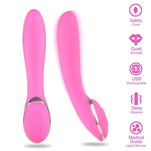 Silicone Vibrator for Sex Games, Bestimulus 12 Speeds G-Spot Vibration USB Rechargeable Vibrating Clitoris Vagina Stimulator Massager Adult Sex Toys for Women(Pink)