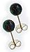 14k Gold Black Created Opal Round Stud Earrings 6mm