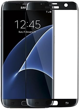 Suriora For Galaxy S7 Edge Glass, for 3D Screen Protector 0.2mm 3D Tempered Glass Screen Round Edge Round Edge Protector 9H Hardness(Black)