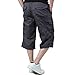 EKLENTSON Men's Capri Shorts Below Knee Shorts Loose Fit Army Outdoor Camping Summer Shorts Purplish Gray
