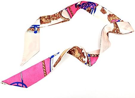 BlingCarDecor Silk Twilly Scarf Handbag Handle Wrap &amp; Hair Bow Ribbon Accessory (Style #12)