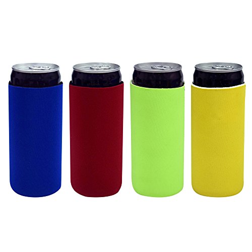 Acelane Beer Can Sleeves Cooler Insulated Covers Extra Thick Neoprene Fits Most 12 oz Cans Beer Soda Soft Drinks -Pack of 4