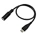 Qaoquda (2-Pack Micro USB Jack Male to 3.5mm Female Headset Adapter Cable Cord for Active Clip Mic Microphone -1Feet (Black)