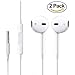 Iphone Earphones,Earbuds/Headphones with Stereo Mic&Remote Control for iPhone Samsung Compatible with 3.5 mm headphone [2-PACK] (White)