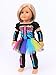 American Fashion World Electric Neon Skeleton Halloween Costume for 18-inch Dolls| Premium Quality & Trendy Design | Dolls Clothes | Outfit Fashions for Dolls for Popular Brands