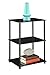 Convenience Concepts Designs2Go Midnight Classic 3-Tier Glass Square End/Lamp Table, Black Glass