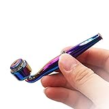 Detachable Zinc Alloy Pipe - Virtuosity Special Aesthetic Feeling Metal Pipe for Herbs (Rainbow)