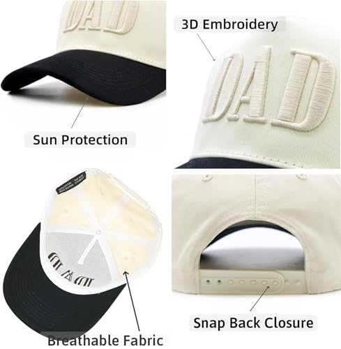YQZUWUXE Dad Hats for Men, Vintage Two Tone Hat, New Dad Gifts for Husband, Fathers Day Birthday Gifts from Daughter Son Wife