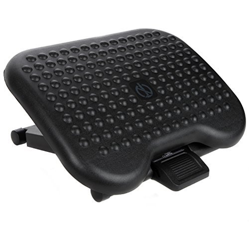 Under Desk Foot Rest & Adjustable Footrest - Ergonomic Footrest for Desk Soothes Your Tired & Achy Feet - Office Foot Rest Under Desk with Foot Massager (Charcoal Grey) - Best Footrests by Embody Care