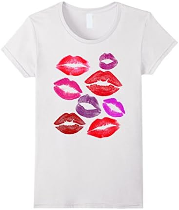 Women's Lips Kissing XOXO Makeup Lover Makes Perfect Sense Funny Tee Medium White
