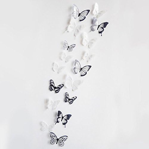 Nesix DIY Wall Stickers, 36 Pcs 3D Hollow Butterfly Wall Stickers Removable Art Mural Home Kitchen Fridge Decor Wallpaper Decal Supply (36PC)