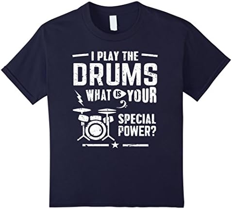 Kids Drum T-Shirt I Play The Drums Shirt gift for Drummers 4 Navy
