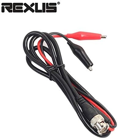 REXLIS 1M BNC Q9 Male Plug to Dual Alligator Clip Oscilloscope Test Probe Lead Cable for Oscilloscope Measure Instrument