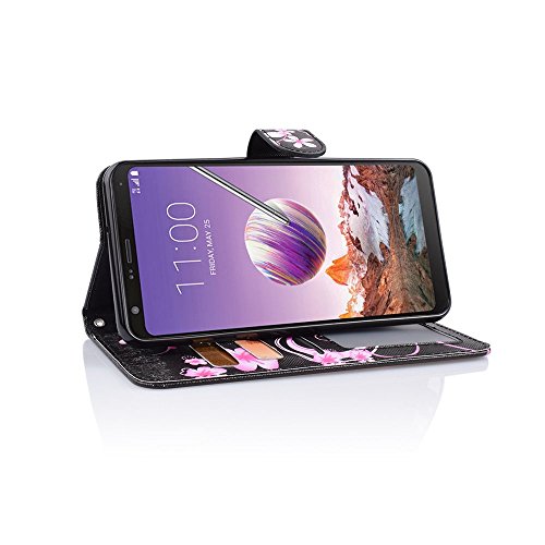 6goodeals for 5.5" Galaxy J7 2018, for Samsung Galaxy J7 Aero/J7 Star/J7 Top/J7 Crown/J7 Aura/J7 Refine/J7 Eon Phone Case Wallet Grip Kickstand Pouch Pocket Purse Screen Flip Cover (Heart Pink)
