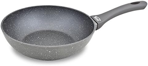 MenaxFocus - Forged Aluminum Frying Pan - Nonstick 5-Layer Coating Stone Design - Ø 24 cm