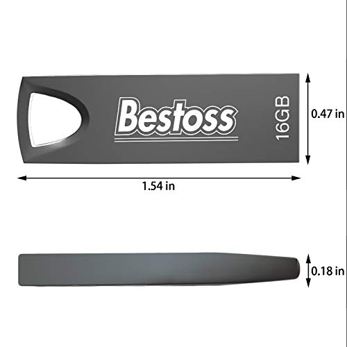 BESTOSS 16 GB USB Flash Drive 16GB USB 2.0 Thumb Drive Waterproof Metal USB Memory Stick for Data Storage 10 Pack - Thumbnail 4