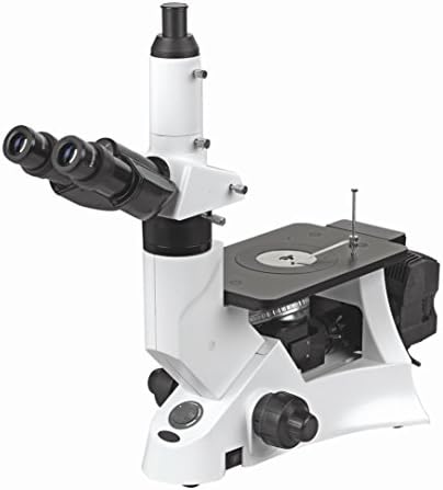 BestScope BS-6000B Inverted Metallurgical Trinocular Compound Microscope, EWF10x Eyepieces, Infinity Plan Objectives, 40x-400x Magnification, Kohler Halogen Illumination, Polarization Attachment, Plain Stage, 110V