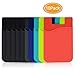 HUO ZAO Cell Phone Card Wallet, Silicone Credit Card Id Holder with Adhesive Stick-on fits Apple iPhone iPad Samsung Galaxy Android Smartphones, Table, Refrigerator, Door, Mixed Colors - 10 Pack