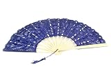 Lovely 10 inch Battenburg Lace Fan