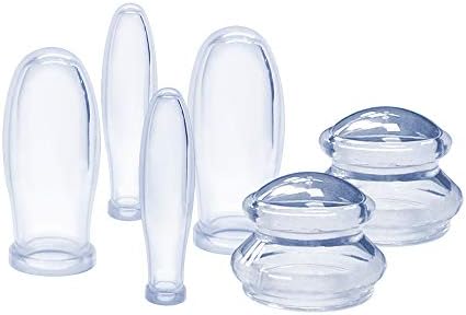 Massage Cups Anti Cellulite Cup 6 Pcs Silicone Message Cups Therapy Cupping Massage Kit Body/Face Anti Cellulite Vacuum Therapy Cups Home Spa Health Care Increase Blood Circulation (6 Pcs)