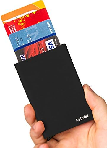 Lybrist premium RFID minimalist wallet Protect your credit cards Front Pocket Wallet Protection With One Click All 7 Cards Slide Out available in 4 colors