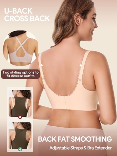 HBselect Nursing Bra Without Underwire Silky Pregnancy Maternity Bra Maternity Seamless with Additional Bra Extension Sleep Bra for Women
