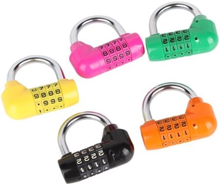 Amazon 4桁リセット可能組み合わせロックパスワードセキュリティ南京錠ランダム色 建築金物