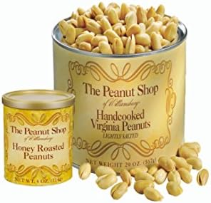 The Peanut Shop of Williamsburg Handcooked Virginia Peanuts, Lightly Salted, 20 Ounce & Honey Roasted, 4 Ounce
