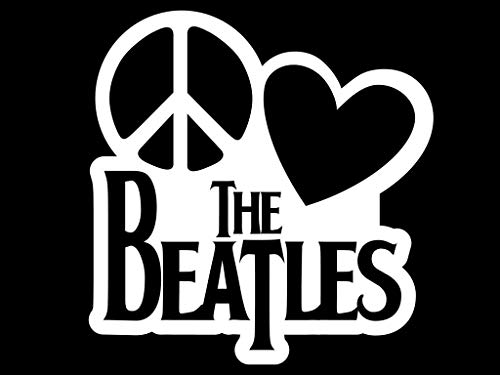 Peace Love The Beatles - Vinyl - 6" (Color: White) Decal Laptop Tablet Skateboard car Windows Stickers