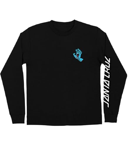 SANTA CRUZ Thrasher Flame Dot L/S Midweight T-Shirt Black Med Mens
