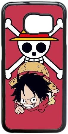 Samsung Galaxy S6 Edge Case,Straw Hat Pirates Captain Monkey¡¤D¡¤Luffy Pattern Durable Hard Plastic Scratch-Proof Protective Case,Black