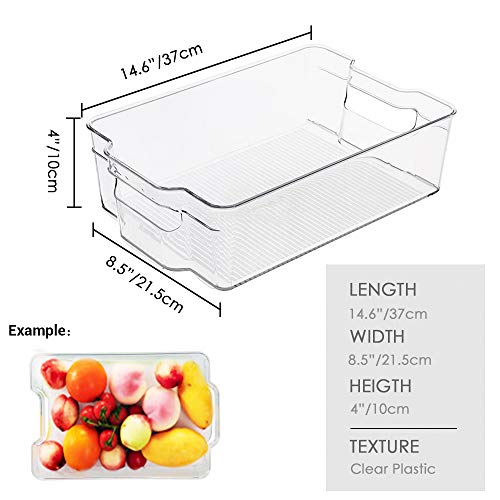 homyfort Stackable Plastic Storage Bins Organizer - 2 Pack, Clear Pantry Organization with Handles for Kitchen, Freezer, Refrigerator, Cabinets XL - Thumbnail 3