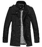 Wantdo Men's Cotton Stand Collar Jacket