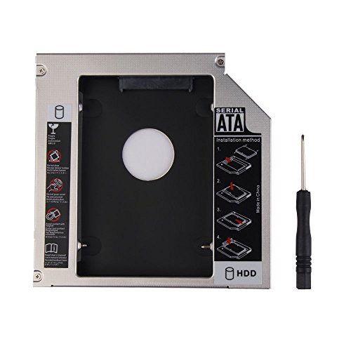 Awakingdemi Hard Drive Caddy ,Universal 12.7mm PATA IDE to SATA 2nd HDD Hard Drive Disk Caddy Module