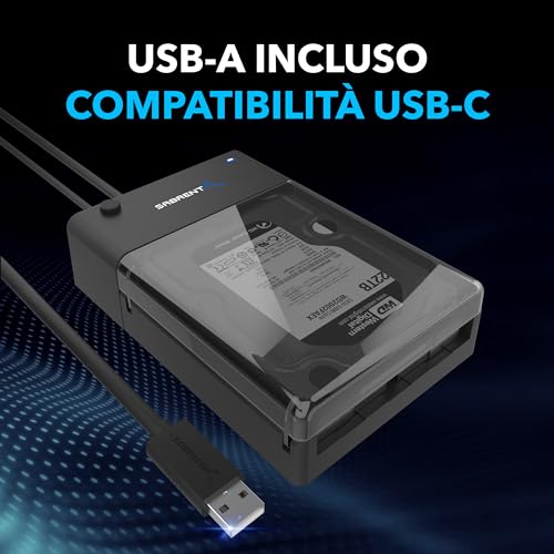 SABRENT External Hard Drive SSD Docking Station 2.5 or 3.5 Inch USB 3.2 Gen 1 to SATA [Supports UASP] (EC-DFLT)